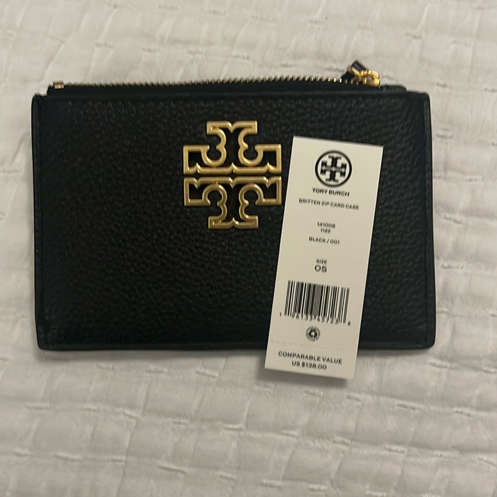 New Tory Burch Britten Zip Card Case